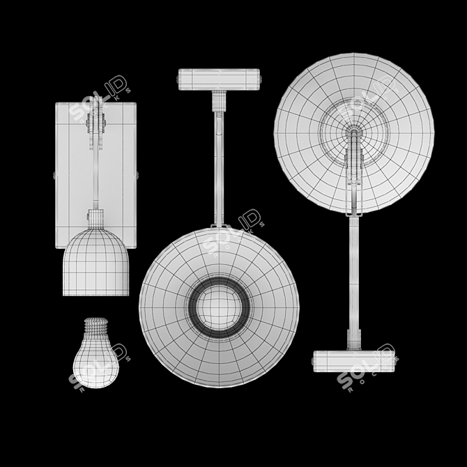 Elegant Freya Luisa Wall Sconce 3D model image 3