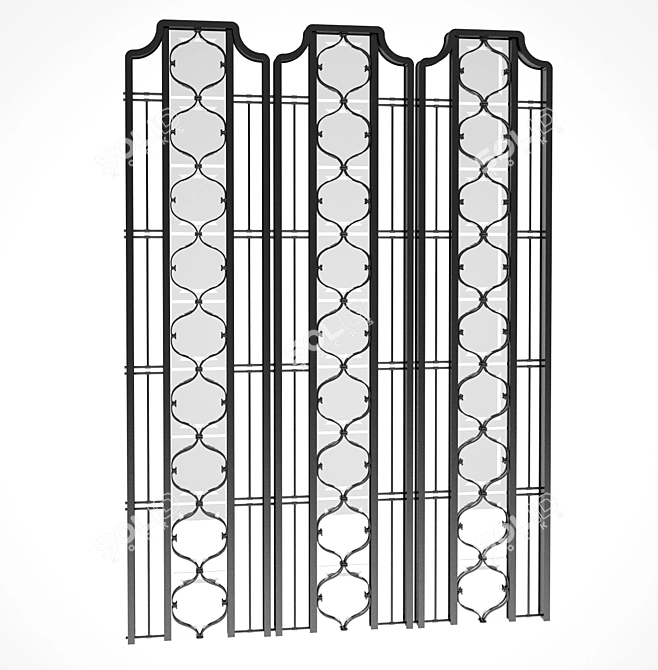 Sleek Metal Partition: 4600h*1000 3D model image 2