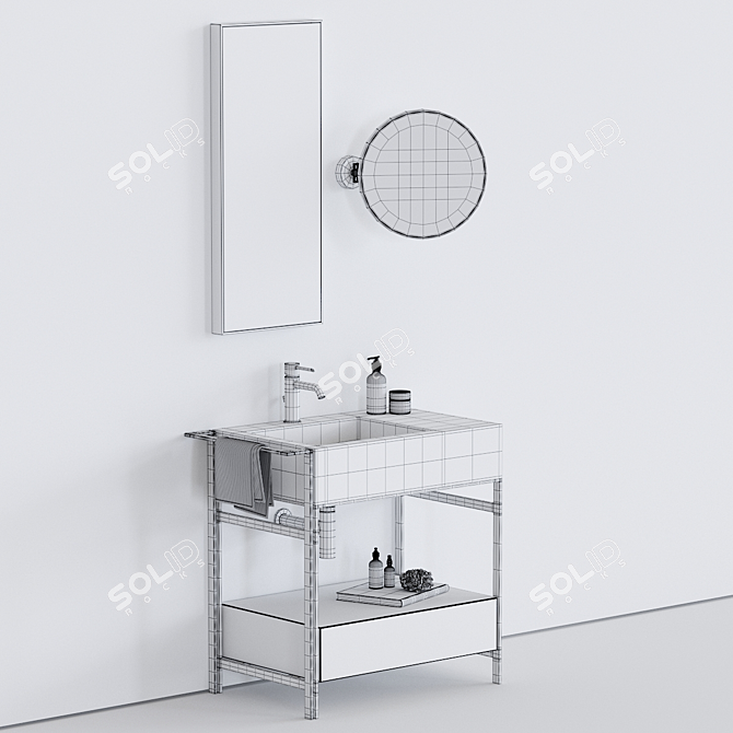 Ceramica Cielo Narciso Mini: Compact Elegance for Your Bathroom 3D model image 3