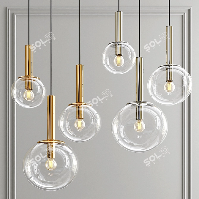 Spectacular Sonneman Bubbles Pendant 3D model image 1