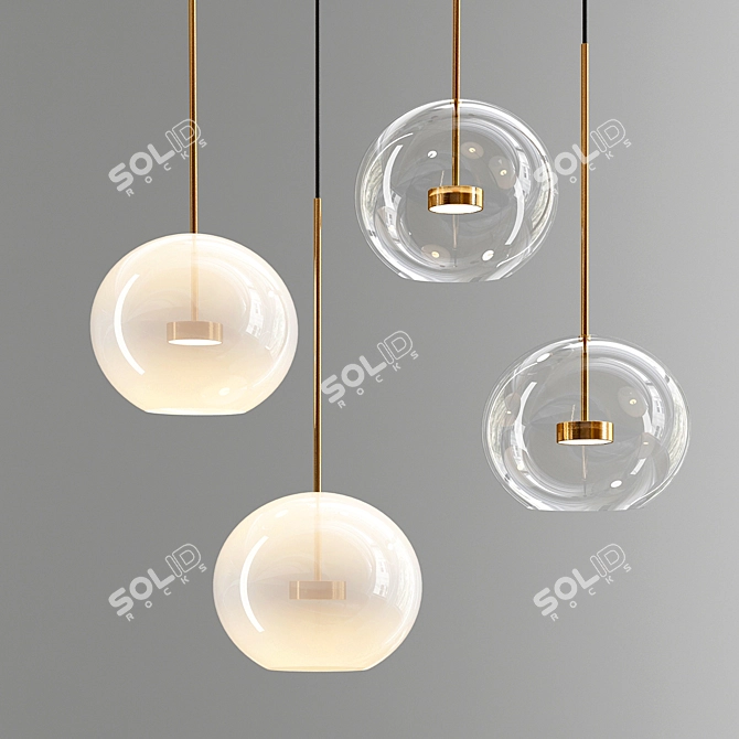 Elegant Glass Mono Lamp 3D model image 1