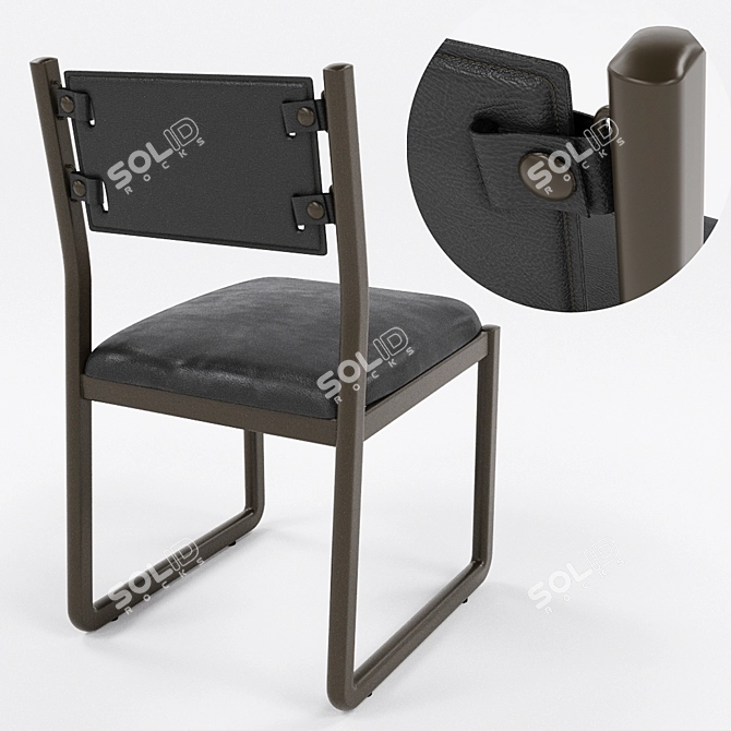 Birkin Bronze Dining Chair: Elegance Redefined 3D model image 2