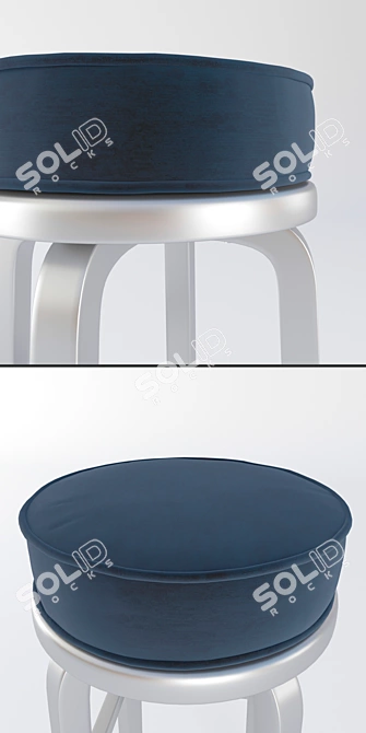 Sleek Spin Black Stool Cushion 3D model image 2