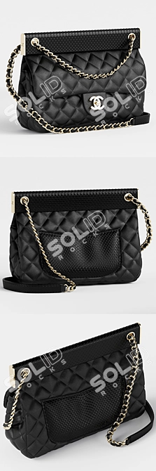 Chanel Flap Bag: Lambskin & Python 3D model image 2