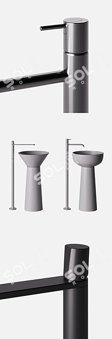 Antonio Lupi Albume: Modern Sink & Faucet Set 3D model image 3