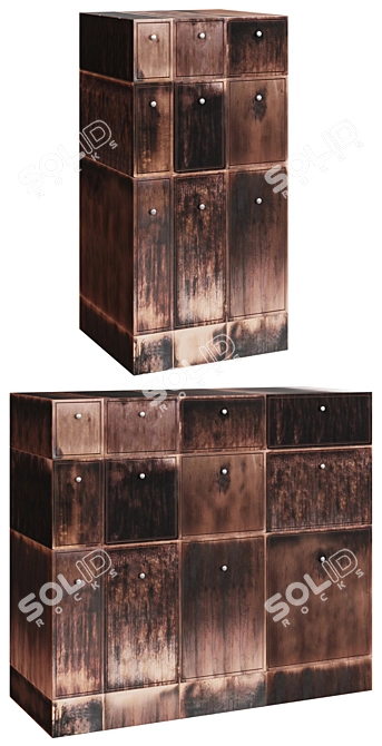 Industrial Loft Dresser 3D model image 2