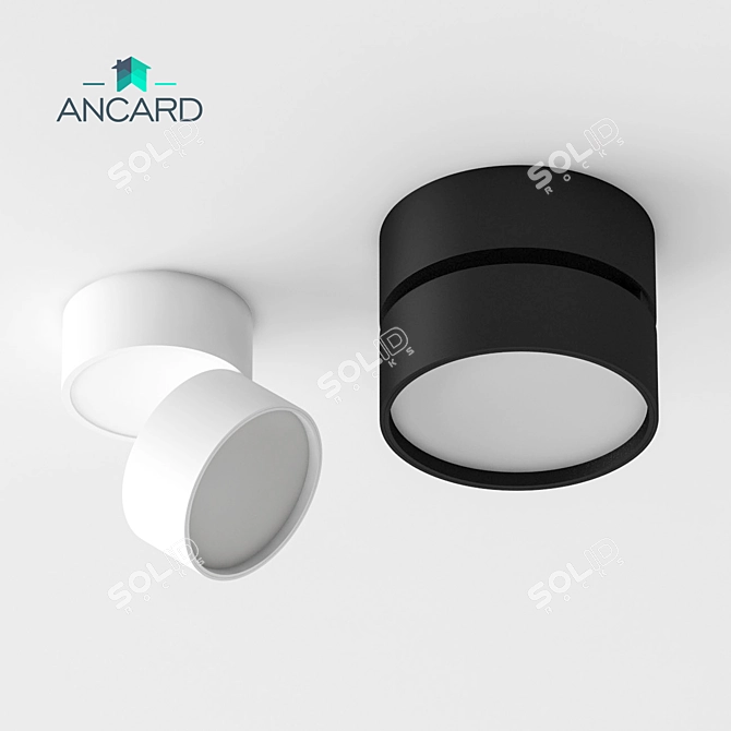 Sleek Rotating Lamp by Ancard 3D model image 1