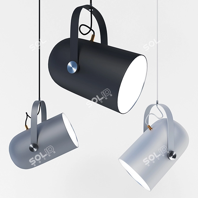 Elegant Set of 3 Droplights 3D model image 1