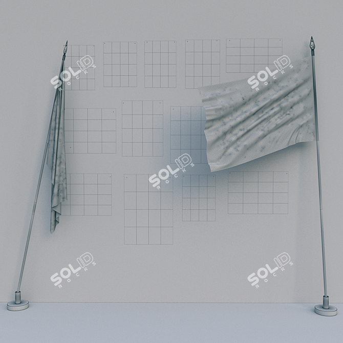 Soviet Union Flag and Posters 3D model image 3