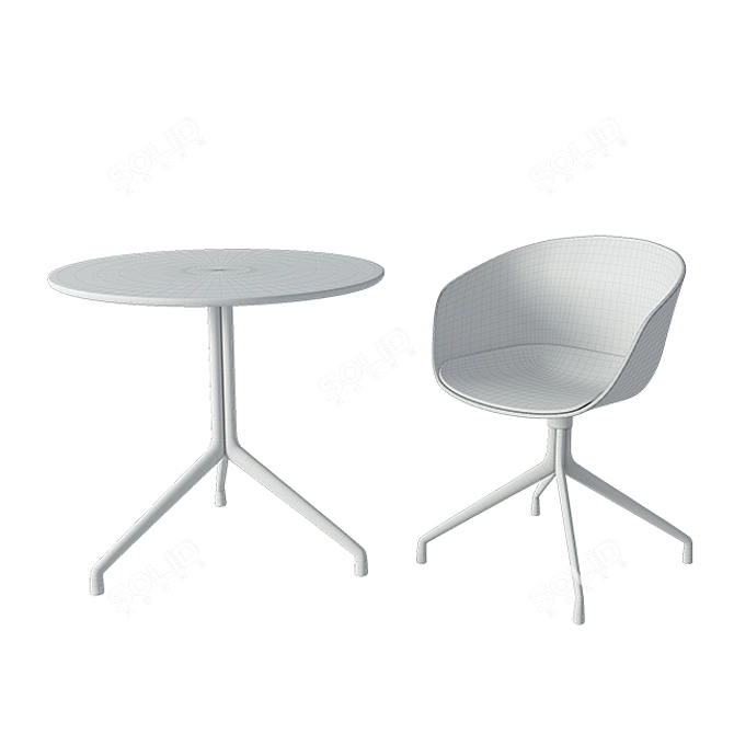 Sleek Scandinavian Seating & Dining Set 3D model image 2