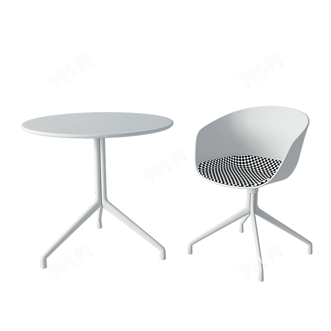 Sleek Scandinavian Seating & Dining Set 3D model image 3