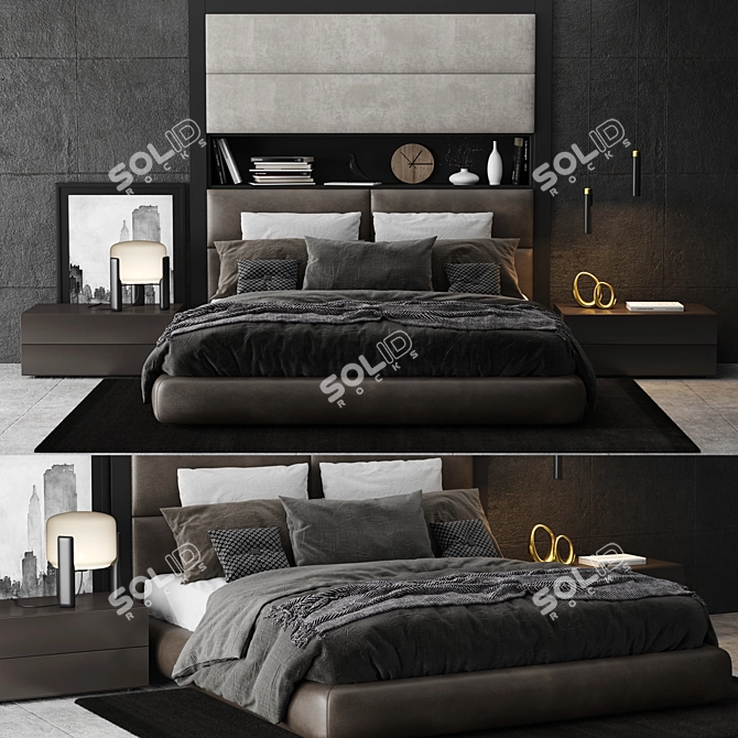 Dream Bed: Poliform Headboard Beauty 3D model image 1