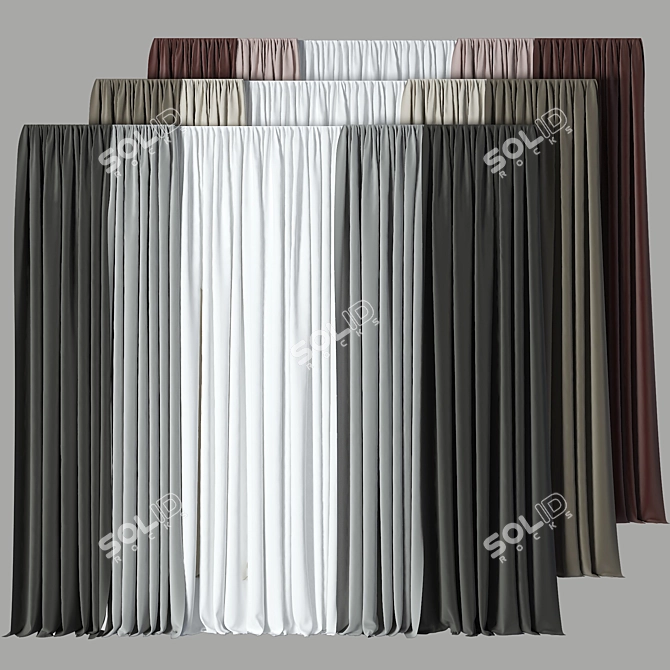 Modern 3D Curtain Design 3D model image 1