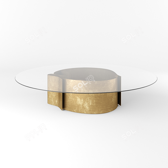 Modern B-Wave Coffee Table 3D model image 3