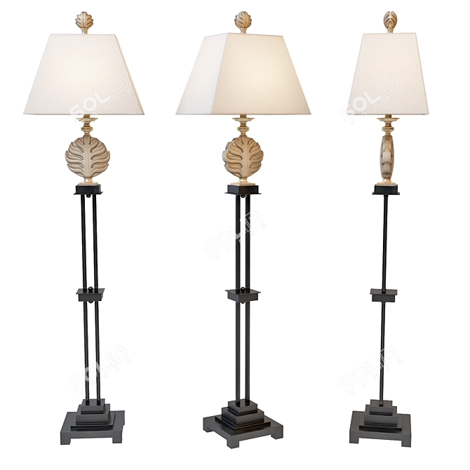 Elegant Quoizel Palmetta Floor Lamp 3D model image 1