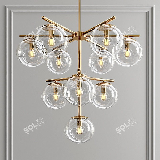 Elegant Lupita Crystal Chandelier 3D model image 1