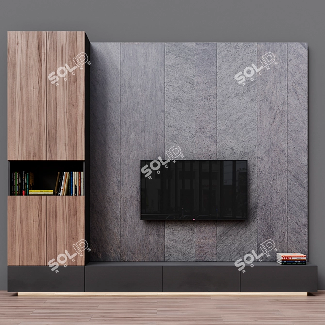 Compact TV Stand with Zona 3 Design 3D model image 1