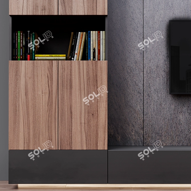 Compact TV Stand with Zona 3 Design 3D model image 3