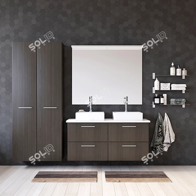 Sleek and Stylish Ikea Godmorgon Bathroom Set 3D model image 2