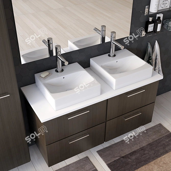 Sleek and Stylish Ikea Godmorgon Bathroom Set 3D model image 3