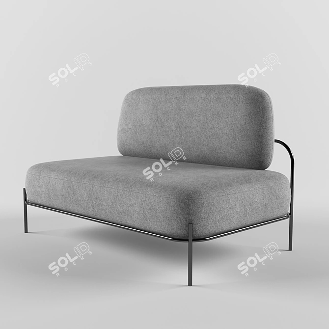 Modern Steel-Legged Pawai Sofa 3D model image 2