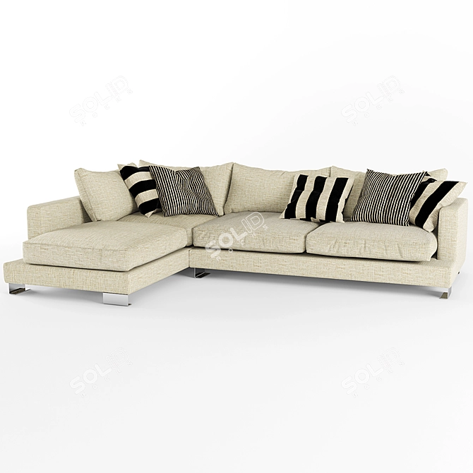 Lux Modern Corner Sofa by Lexus 3D model image 1