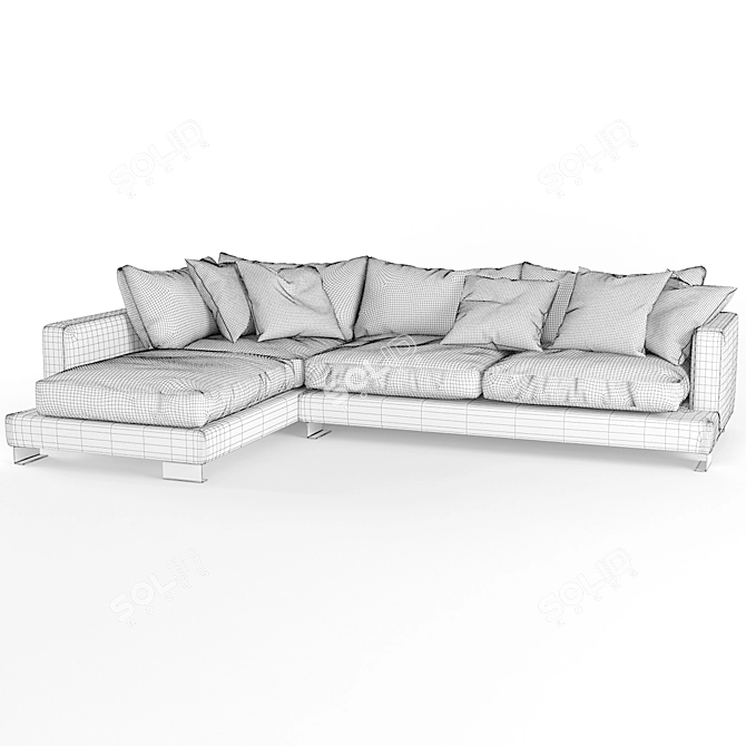 Lux Modern Corner Sofa by Lexus 3D model image 3