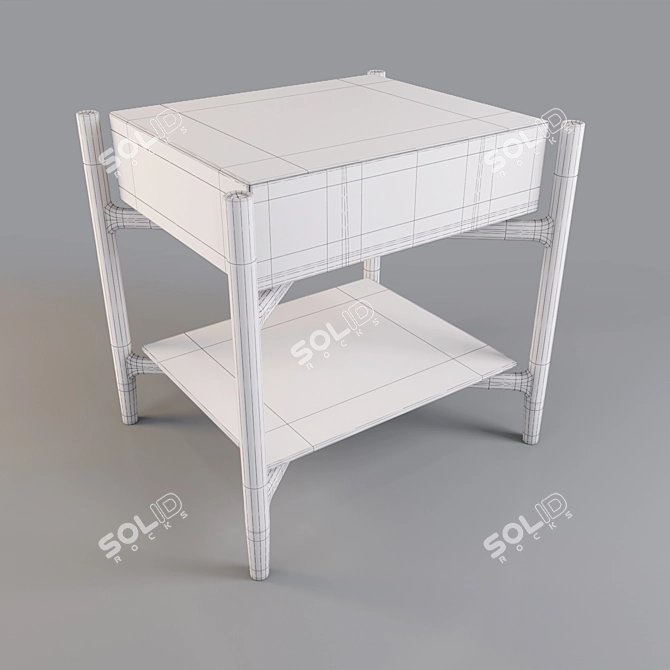 Title: Regent 2 Night Table: Elegant Walnut Design 3D model image 3