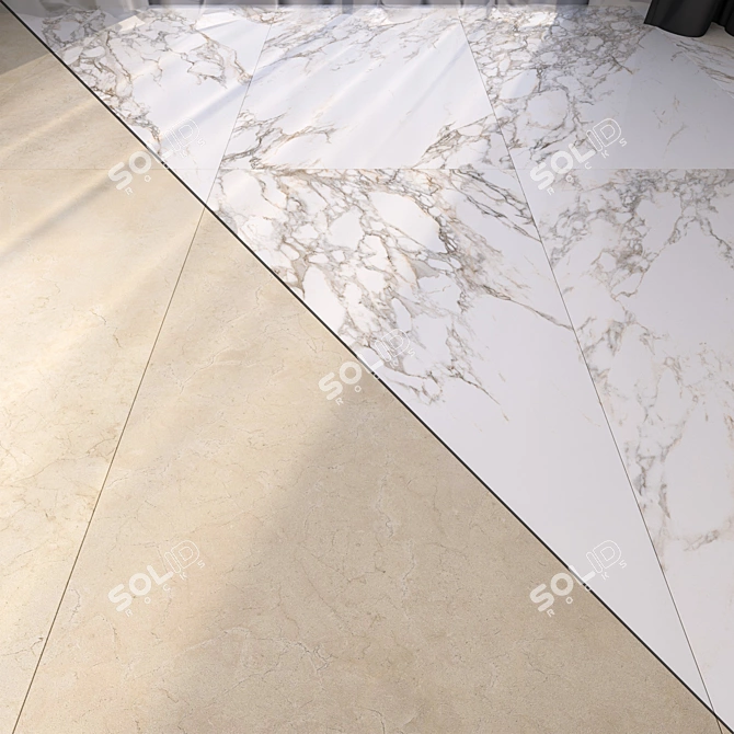 Elegant Marble Floor Set 3D model image 1