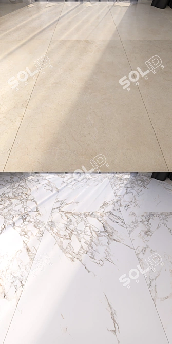 Elegant Marble Floor Set 3D model image 2