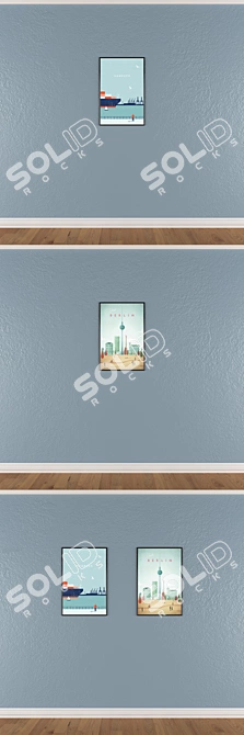 Elegant Wall Art Set with Multiple Frame Options 3D model image 3