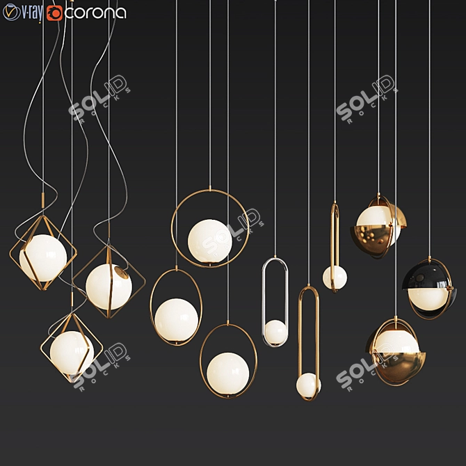 Modern Ceiling Light Collection 3D model image 1