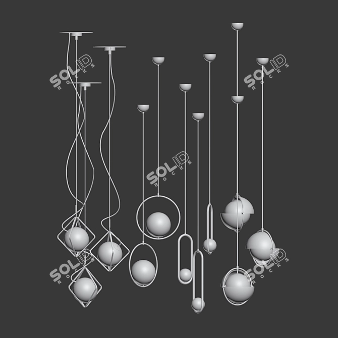 Modern Ceiling Light Collection 3D model image 2