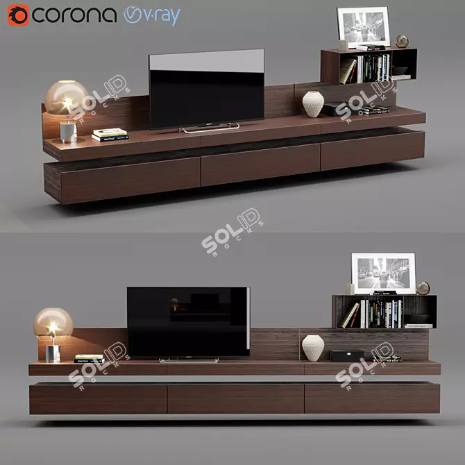 Sleek Poliform Sintesi TV Unit 3D model image 1