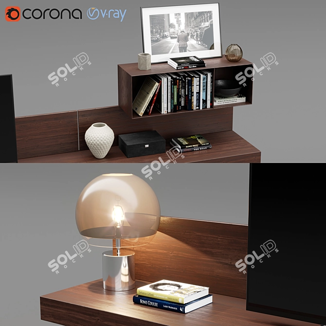 Sleek Poliform Sintesi TV Unit 3D model image 2