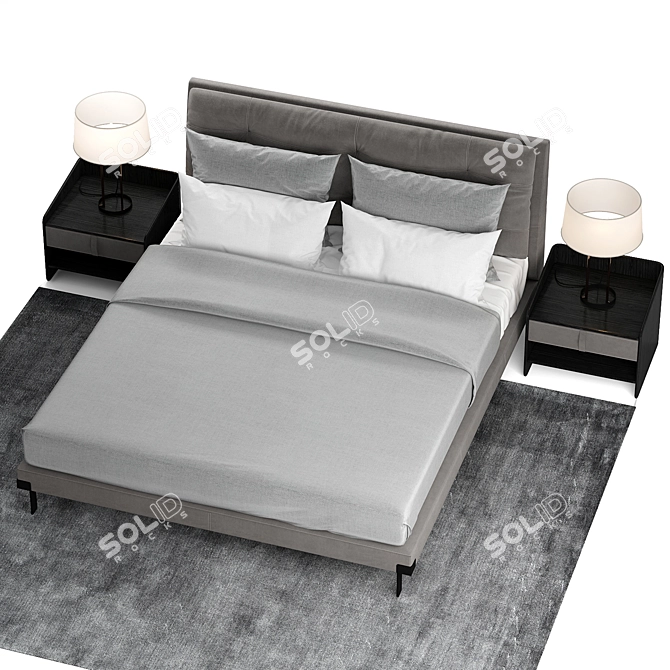 Luxury Viktor Bed: Elegant and Comfortable 3D model image 2