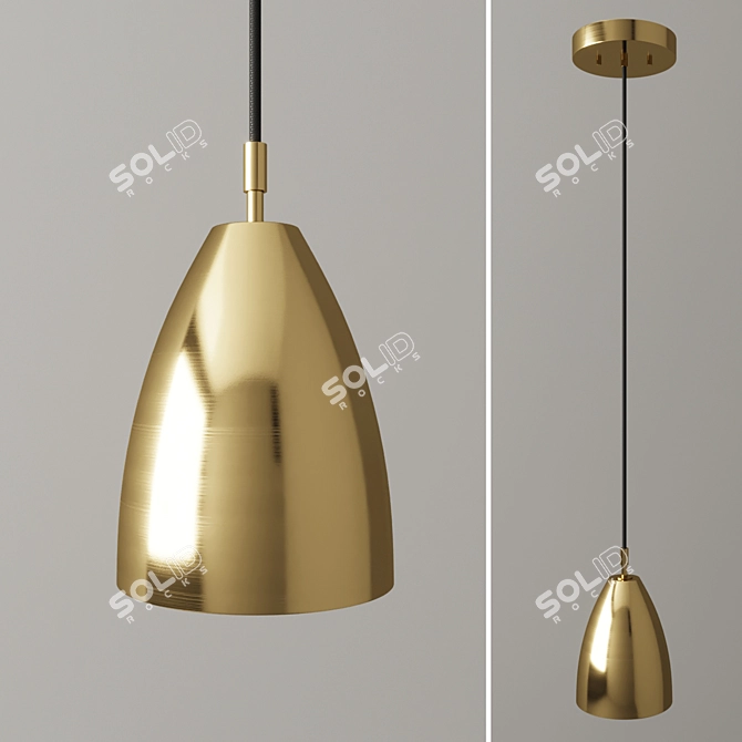 The Betty Brass Pendant Light 3D model image 1