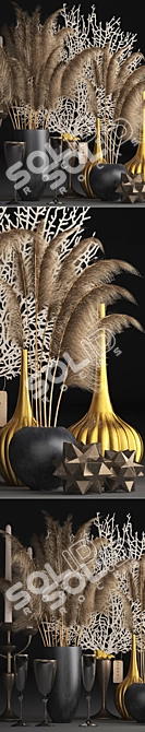 Rustic Reed Bouquet 3D model image 2