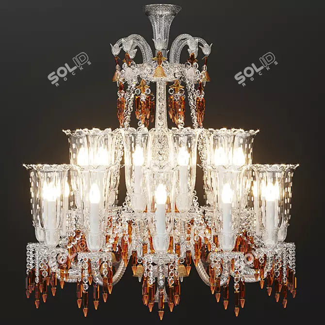 Title: Elegant Baccarat Crystal Chandelier 3D model image 1