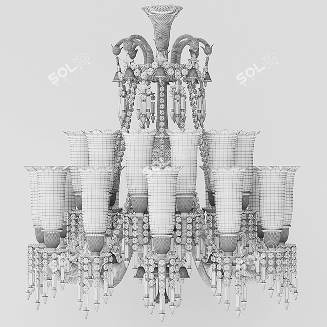 Title: Elegant Baccarat Crystal Chandelier 3D model image 2