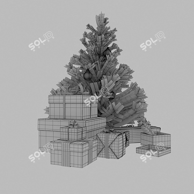 Title: Festive Christmas Gift Set 3D model image 3