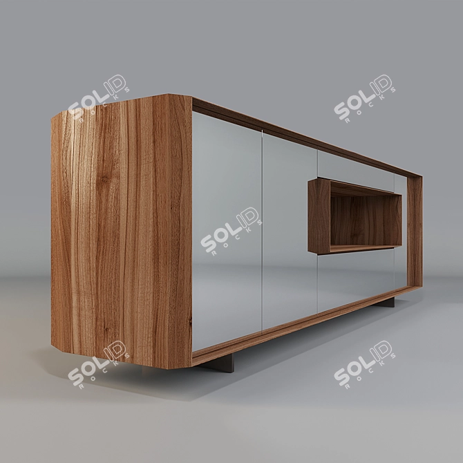 Elegant Canaletta Walnut Sideboard 3D model image 1