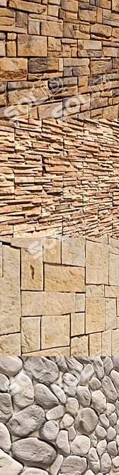 Modern Stone Walls - Vray Material 3D model image 2