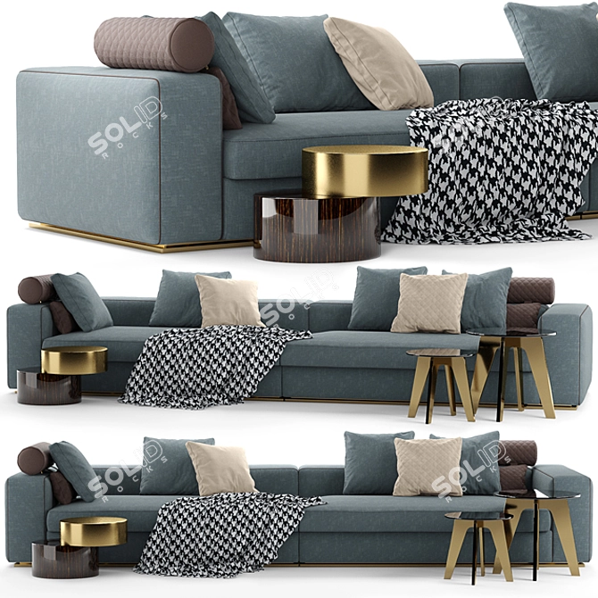 Stylish and Spacious Leonard Sofa 3D model image 1