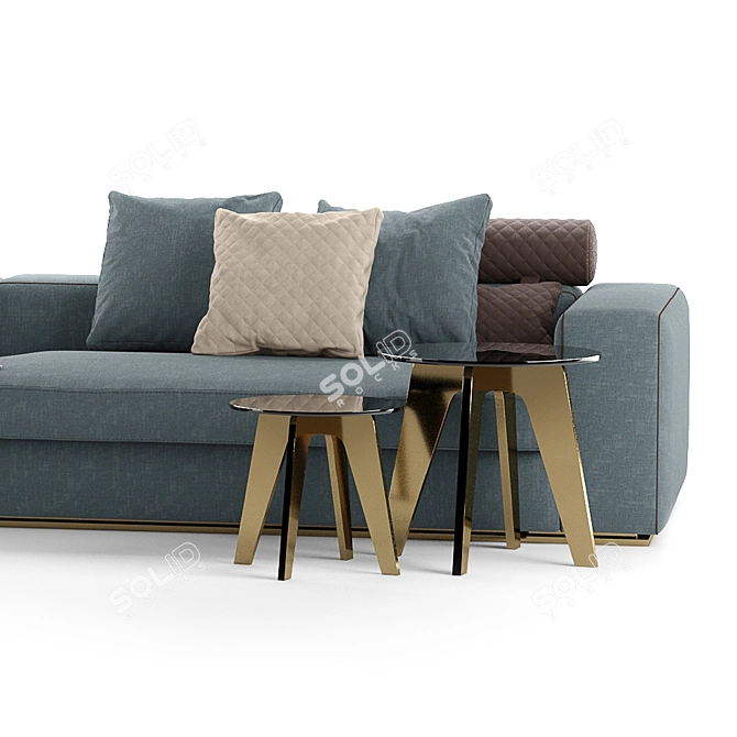 Stylish and Spacious Leonard Sofa 3D model image 2