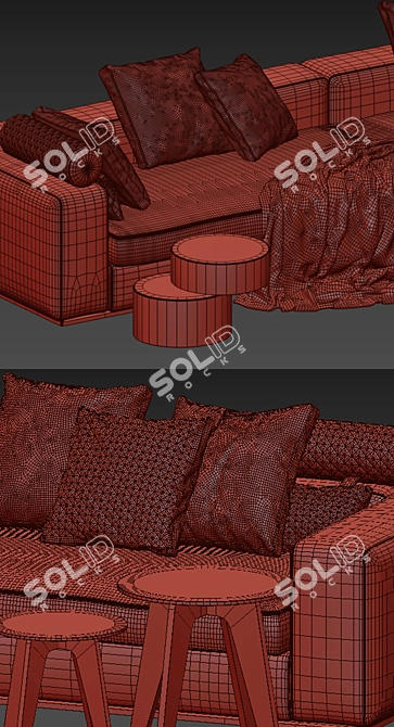 Stylish and Spacious Leonard Sofa 3D model image 3