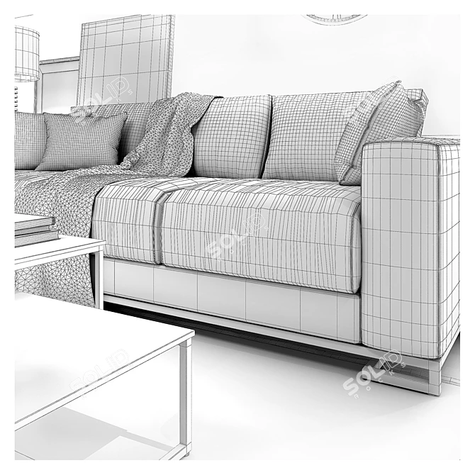 Contemporary Italian Poliform Sofa 3D model image 3