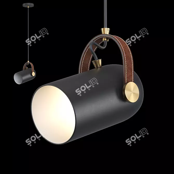 Modern Bullet Suspension Lamp 3D model image 1