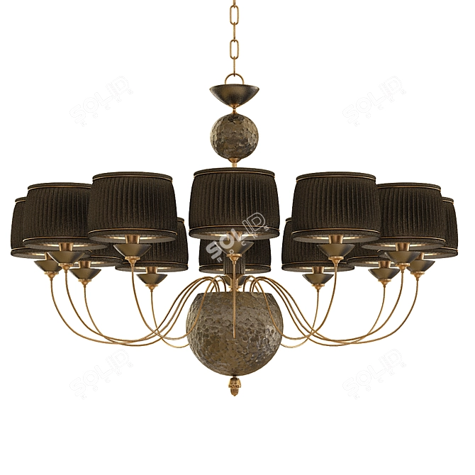 Elegant Porcelain Chandelier 3D model image 1