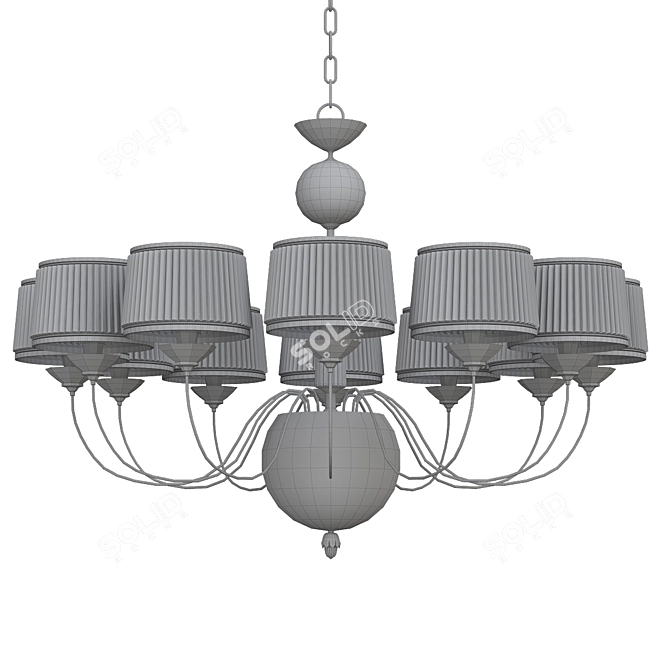 Elegant Porcelain Chandelier 3D model image 2